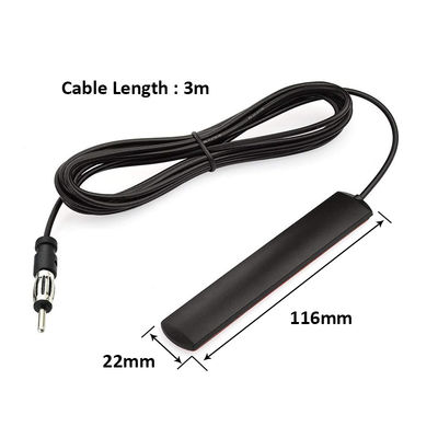 DIN Plug Adhesive Patch Automóvil Auto oculto AM FM Radio Antenna para el vehículo Camión Unidad de receptor estéreo