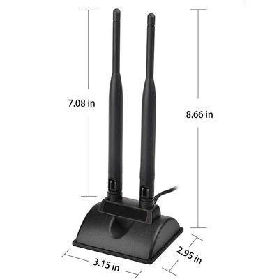 2.4GHz 5GHz banda doble aérea de comunicación WiFi inalámbrica Antena SMA Base magnética para tarjeta de red PCI-E Adaptador USB Router
