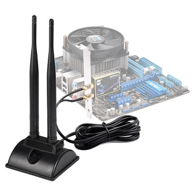 2.4GHz 5GHz banda doble aérea de comunicación WiFi inalámbrica Antena SMA Base magnética para tarjeta de red PCI-E Adaptador USB Router