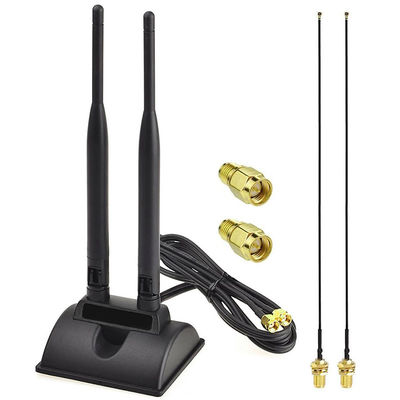 2.4GHz 5GHz banda doble aérea de comunicación WiFi inalámbrica Antena SMA Base magnética para tarjeta de red PCI-E Adaptador USB Router