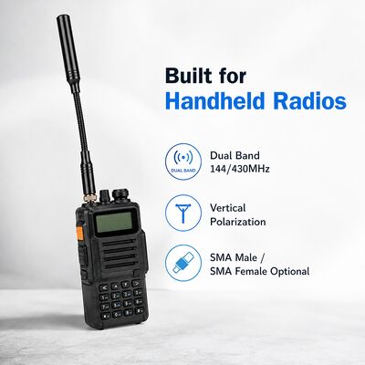 Antena Táctica Boomerang, Banda Dual 144/430MHz Antena Portátil de Radioaficionado con Interfaz SMA Opcional