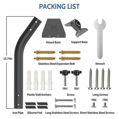 Gen 3 Starlink montaje ajustable Kit de montaje de pared / techo resistente a la oxidación resistente a la intemperie soporte adaptador de tubería de acero inoxidable modelo