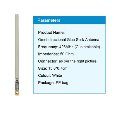 426MHz Omni-direccional de pegamento de la antena del palo ajustable 50 Ohm Rod Aerial para el hogar inteligente Alarma de seguridad Equipo IoT