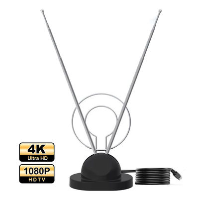 Alta ganancia hf/vhf/uhf para interiores Antenna de TV multibanda 4k gratuita telescópica digital Aerial Signal Booster Antenna de TV digital para el hogar